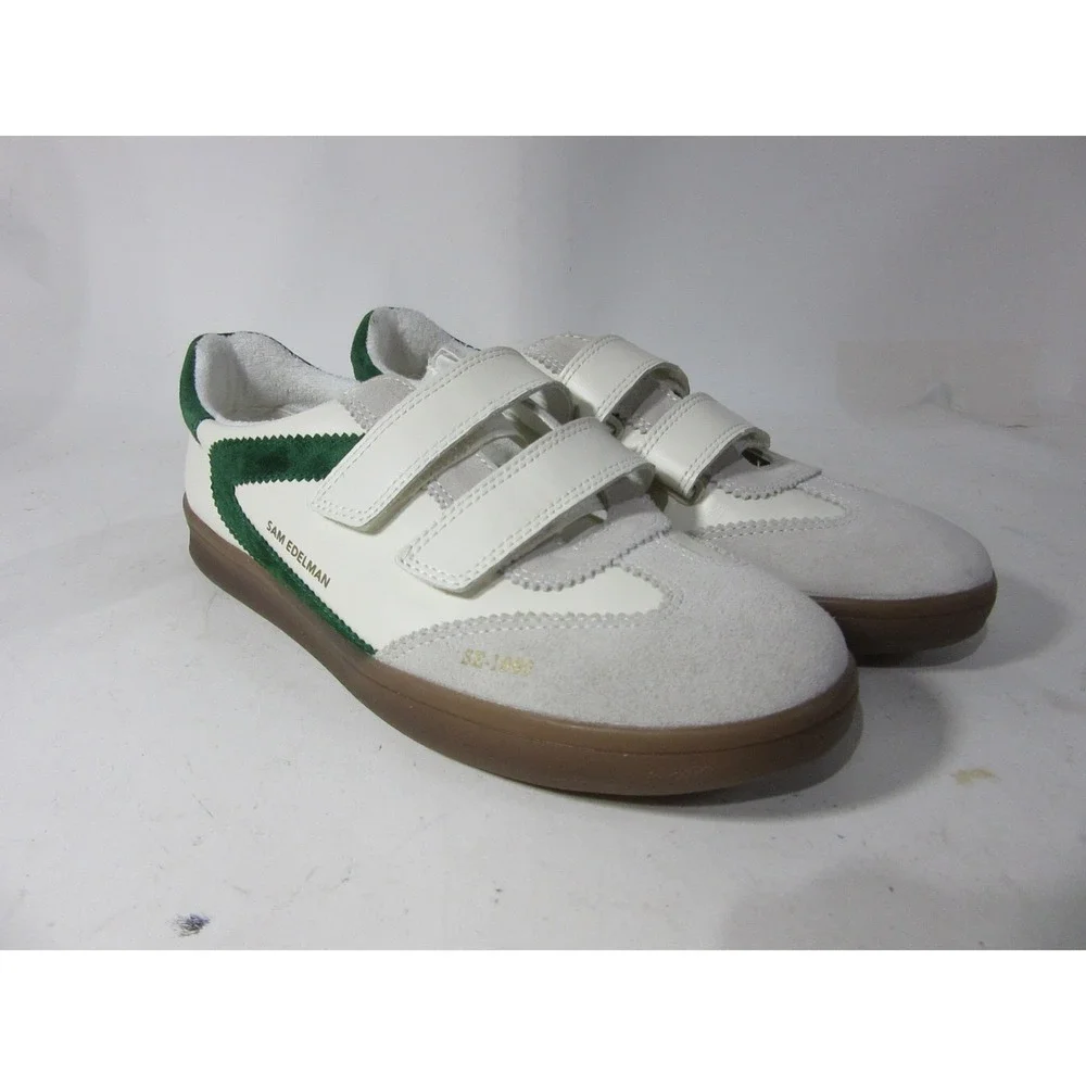 Sam Edelman Shoes Womens US 8.5 M White Green Talia Adjustable Strap Sneakers